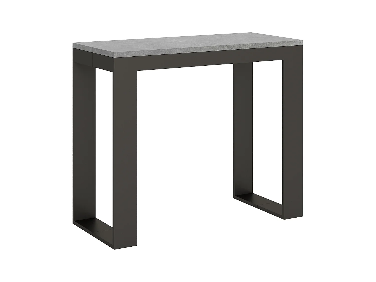 Console extensible 90x40/196 cm Tecno Evolution Small Gris Béton cadre Anthracite