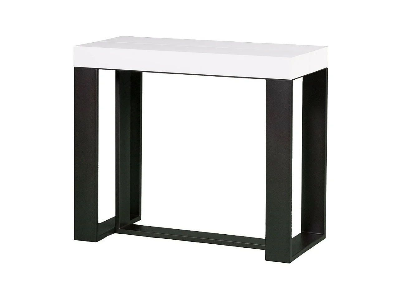 Console extensible 90x40/300 cm Futura Frêne Blanc cadre Anthracite