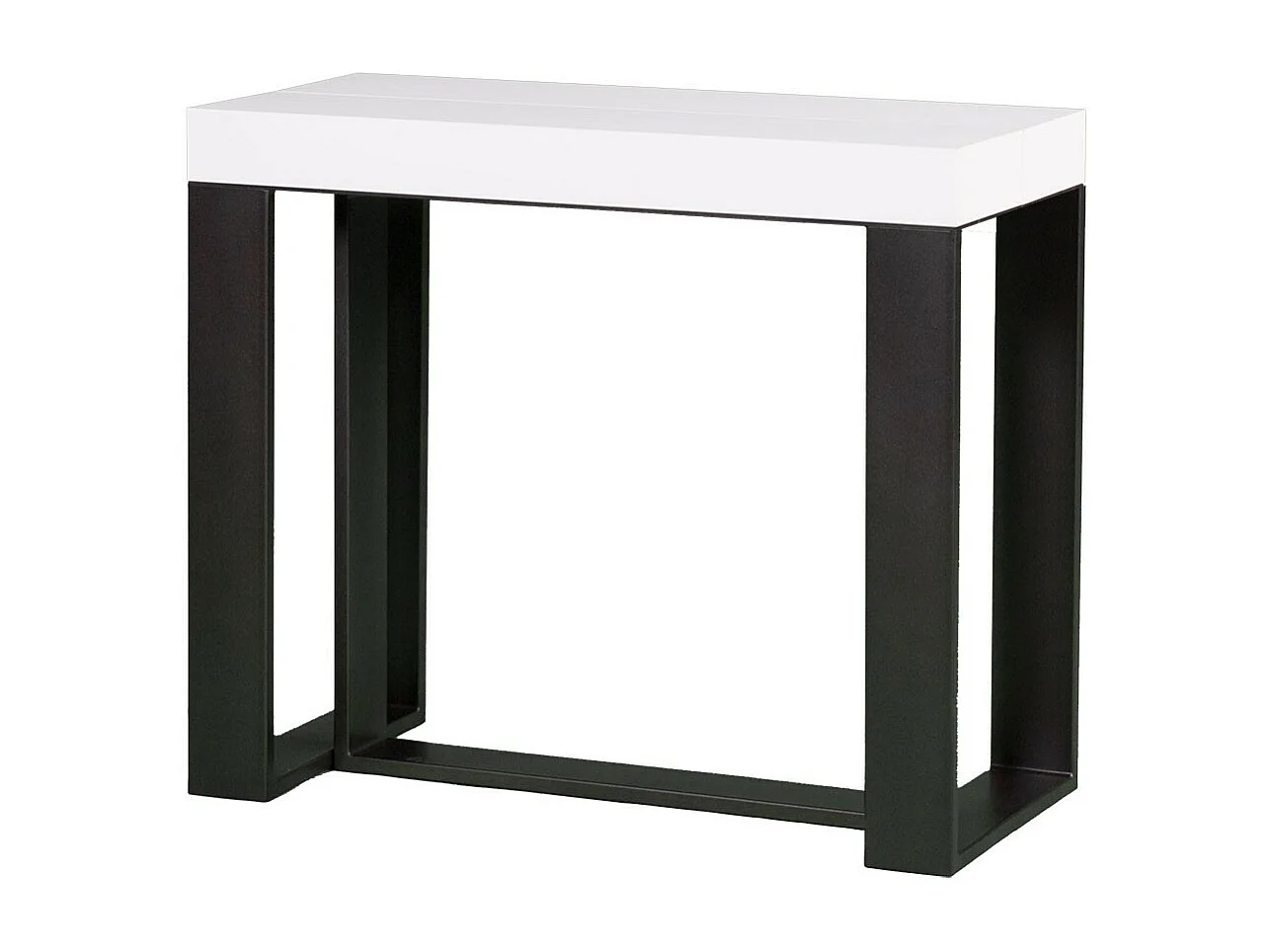 Console extensible 90x40/300 cm Futura Frêne Blanc cadre Anthracite