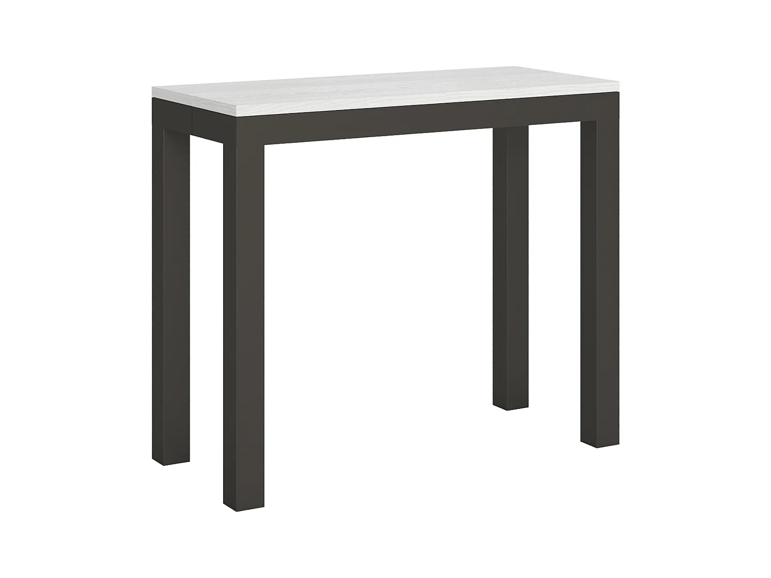 Console extensible 90x40/196 cm Everyday Small Evolution Frêne Blanc cadre Anthracite