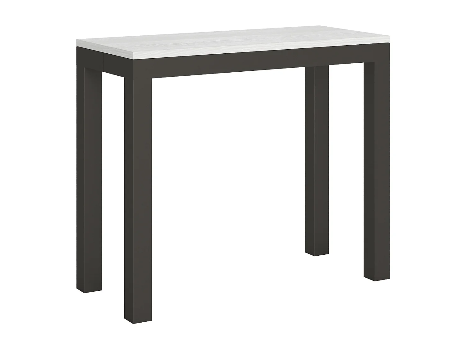 Console extensible 90x40/196 cm Everyday Small Evolution frêne blanc cadre anthracite