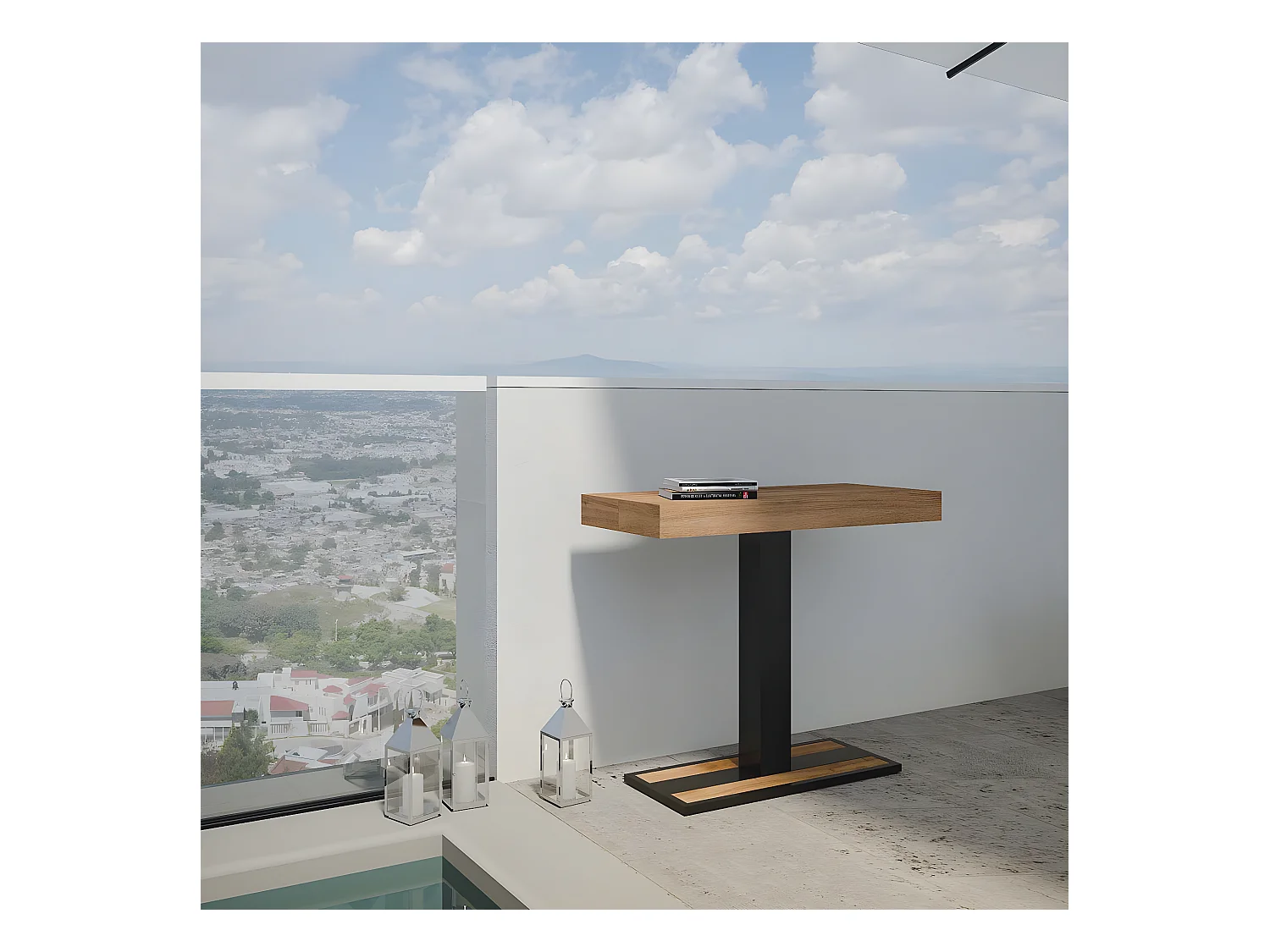 Console Mimosa Small Sapin Teinté cadre Anthracite