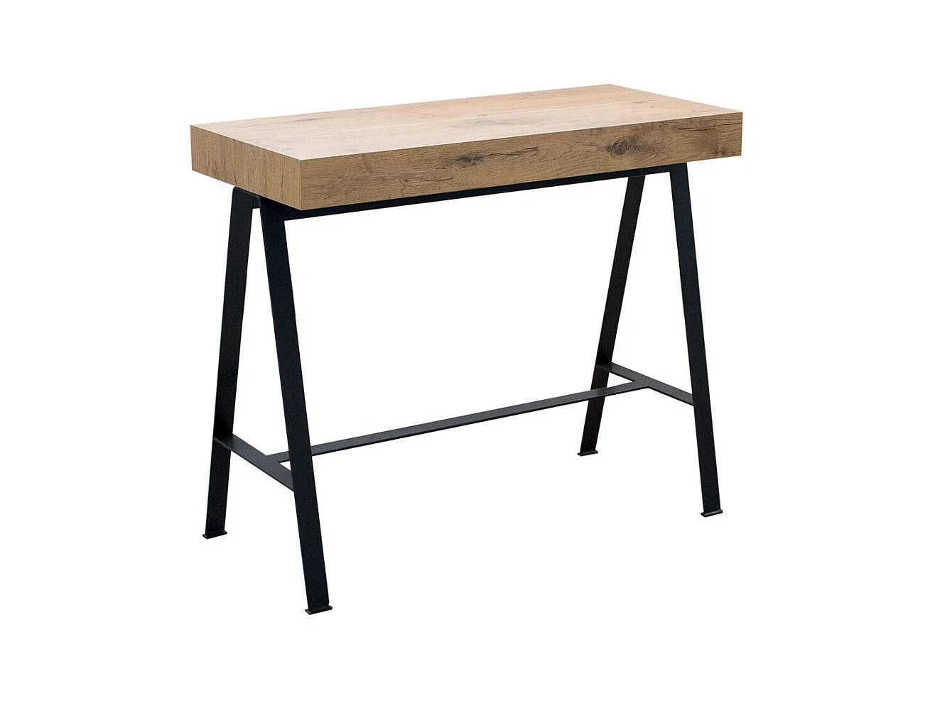Console extensible 90x40/196 cm Banco Small Chêne Nature cadre Anthracite