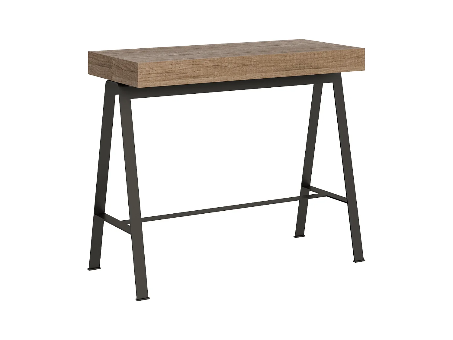 Console extensible 90x40/196 cm Banco Small Chêne Nature cadre Anthracite