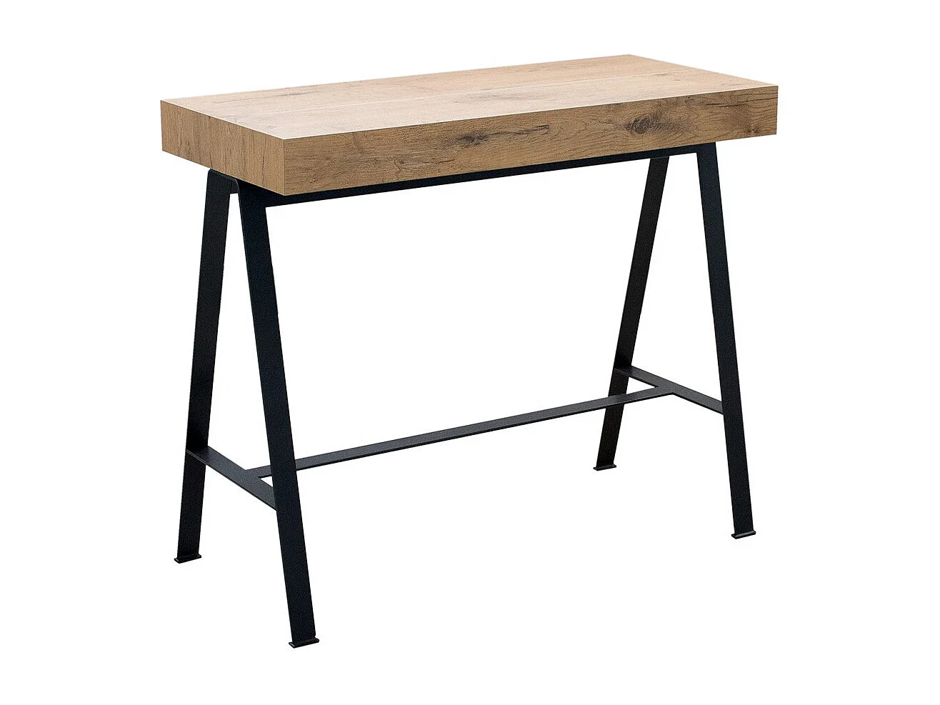 Console extensible 90x40/196 cm Banco Small Chêne Nature cadre Anthracite