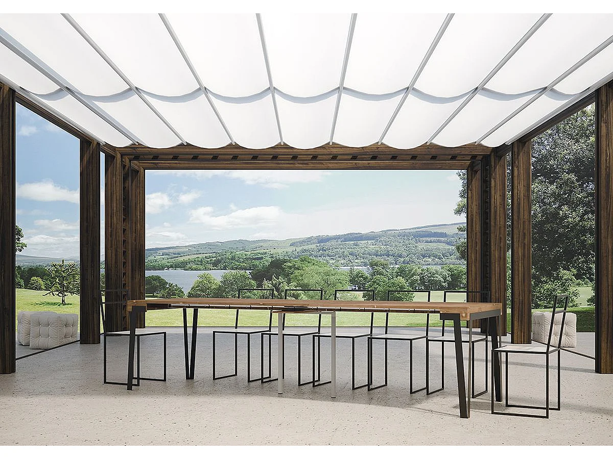 Rozkładana konsola 90x40/290 cm Jodła Rio Tinto o strukturze Antracyt