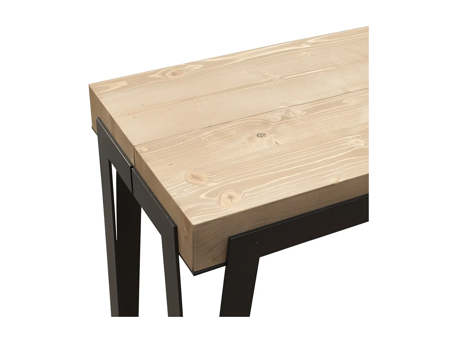 Rozkładana konsola 90x40/290 cm Jodła Rio Tinto o strukturze Antracyt