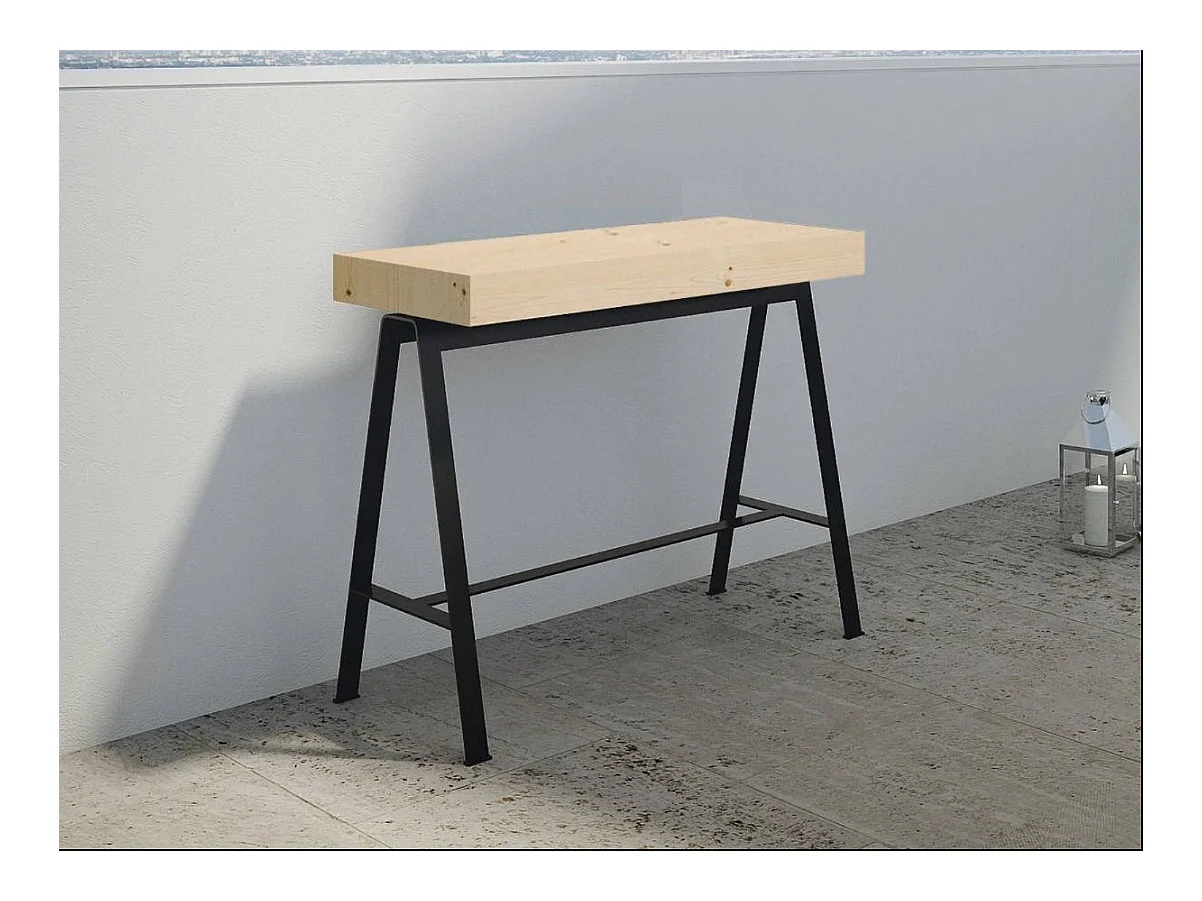 Console Iris Small Sapin Nature cadre Anthracite