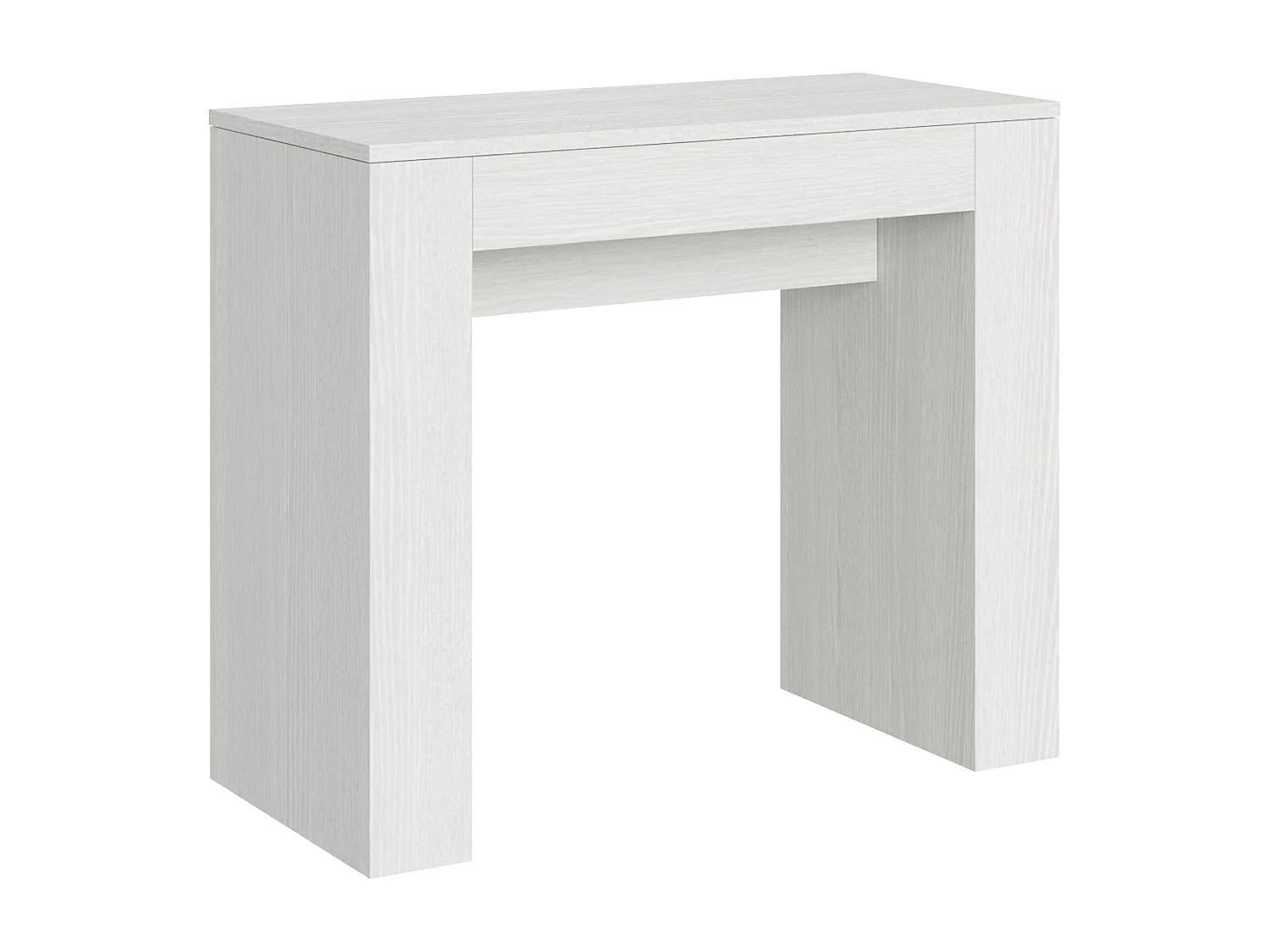 Console extensible 90x42/302 cm Modem Frêne Blanc