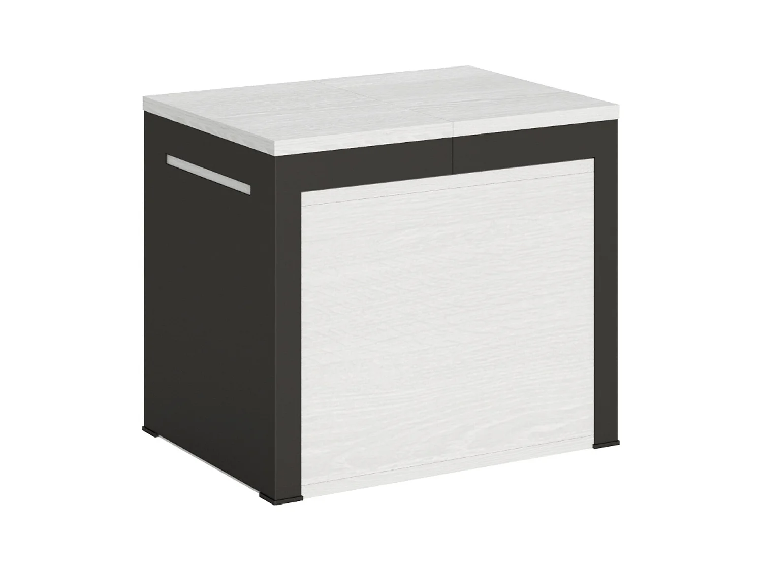 Uitschuifbare zitbank 55x40/305 cm Walk eiken wit met antraciet frame