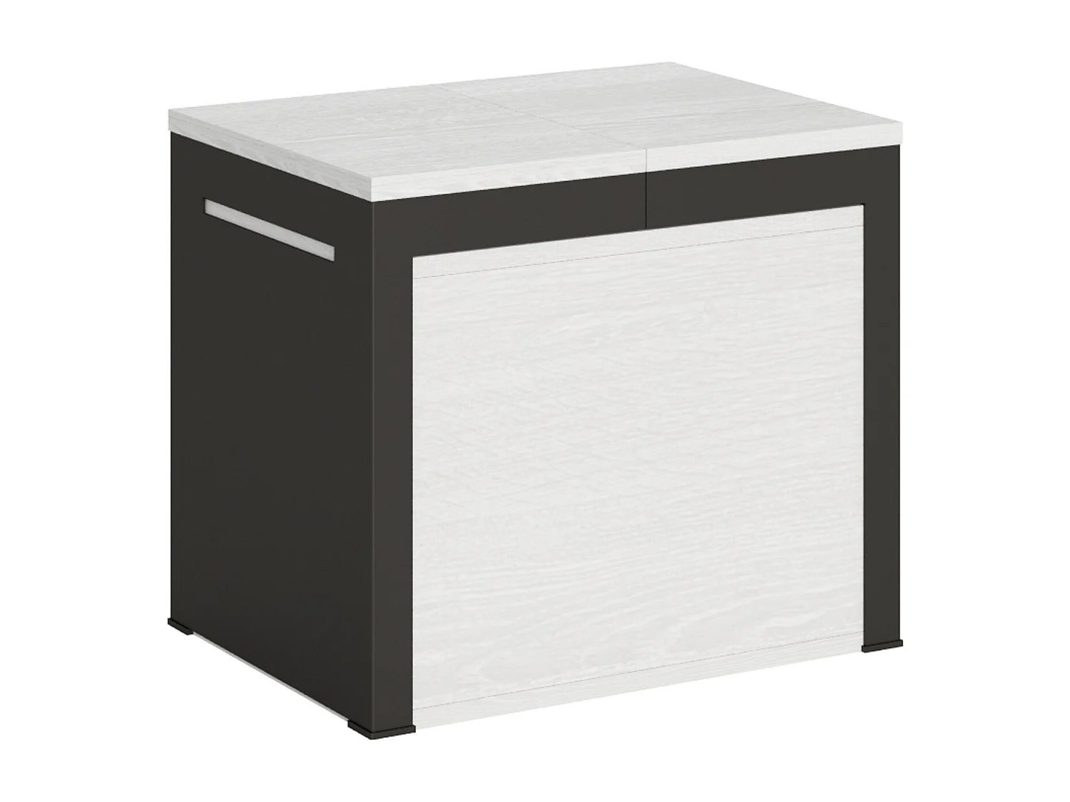 Uitschuifbare zitbank 55x40/305 cm Walk eiken wit met antraciet frame