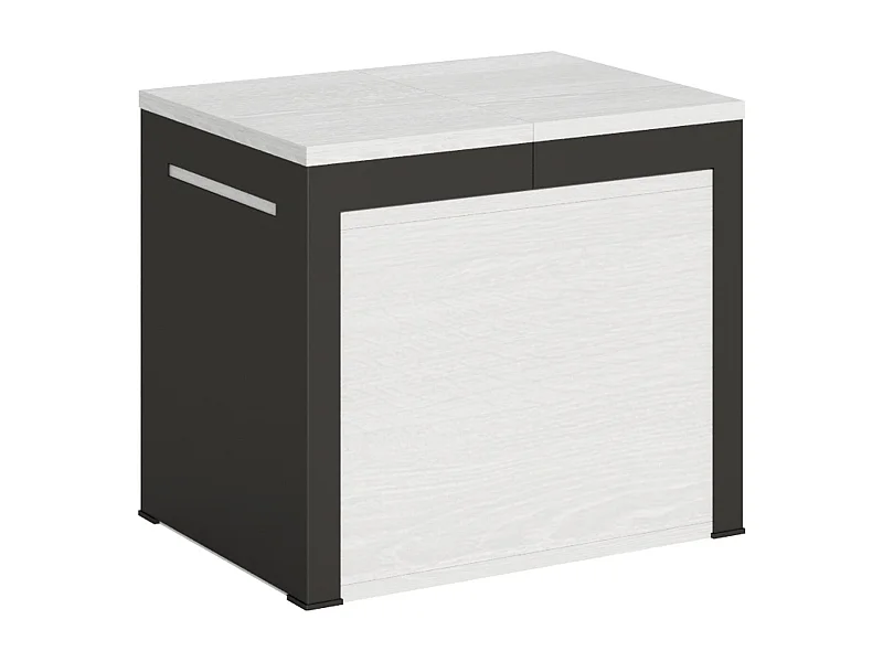 Ausziehbare Sitzbank 55x40/305 cm Walk Esche weiß mit Eisenrahmen aus Anthrazit