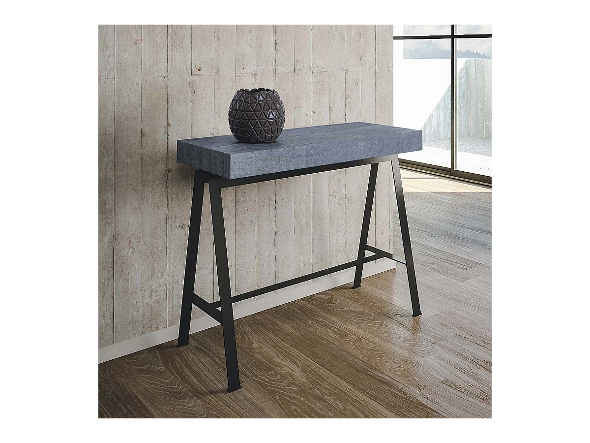 Konsola rozkładana 90x40/196 cm Banco Small Cementu rama w kolorze Antracytu