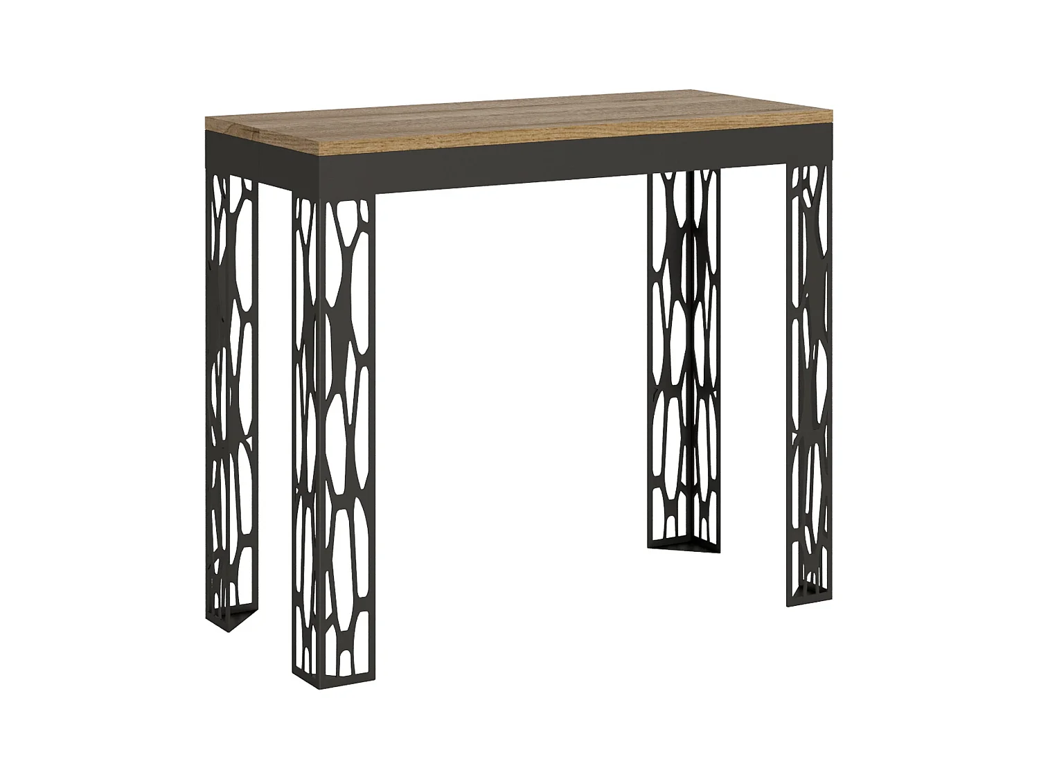 Console extensible 90x40/300 cm Ghibli Evolution Chêne Nature cadre Anthracite
