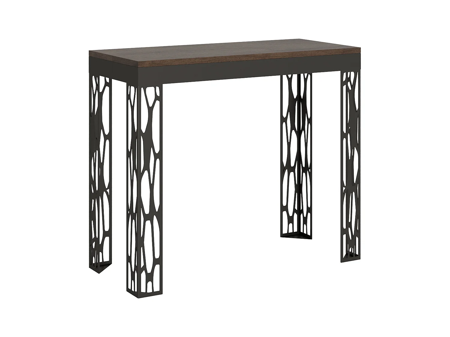 Console extensible 90x40/300 cm Ghibli Evolution Noyer cadre Anthracite