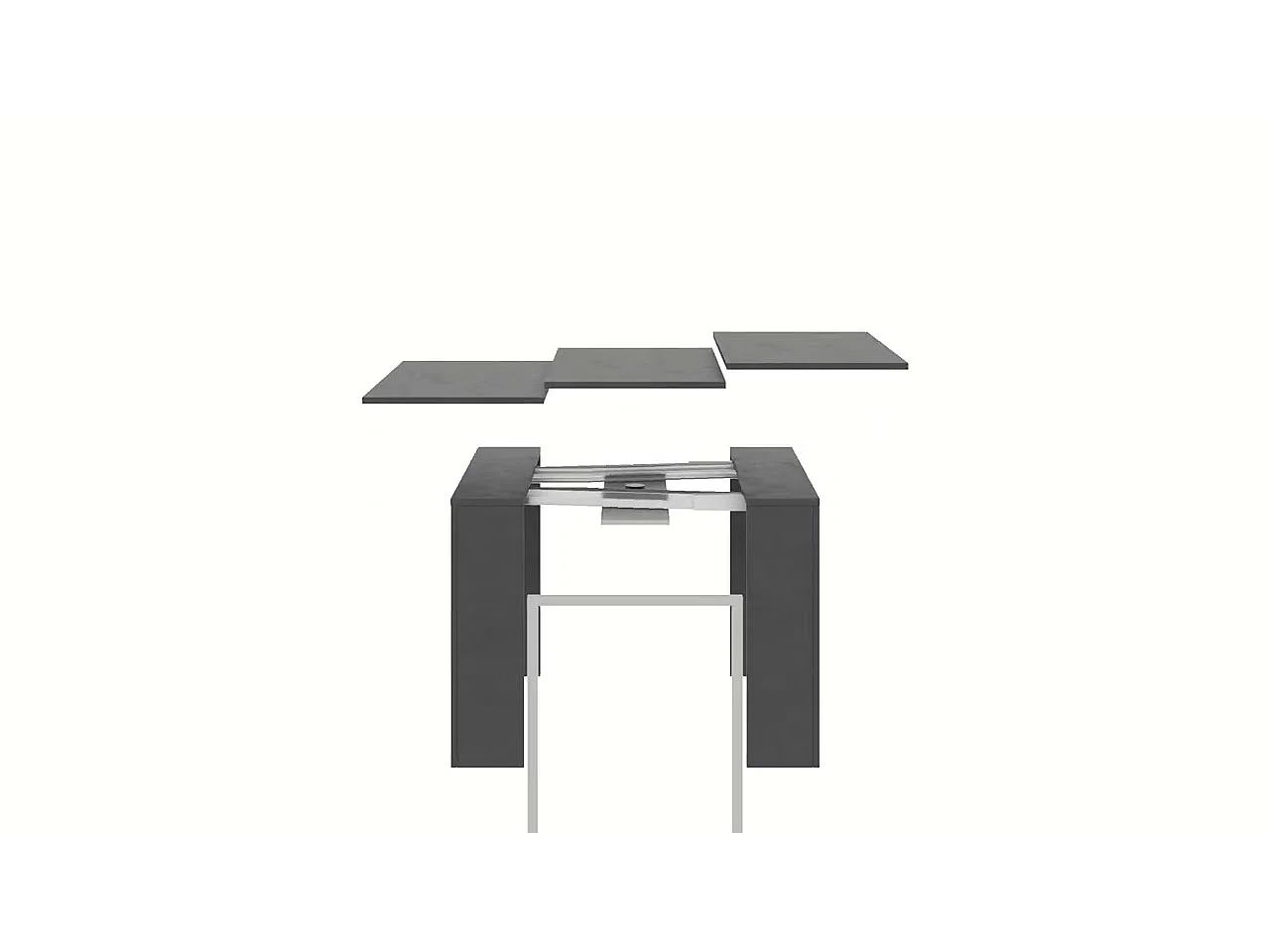 Console extensible 90x42/302 cm Emy Anthracite Spatulé