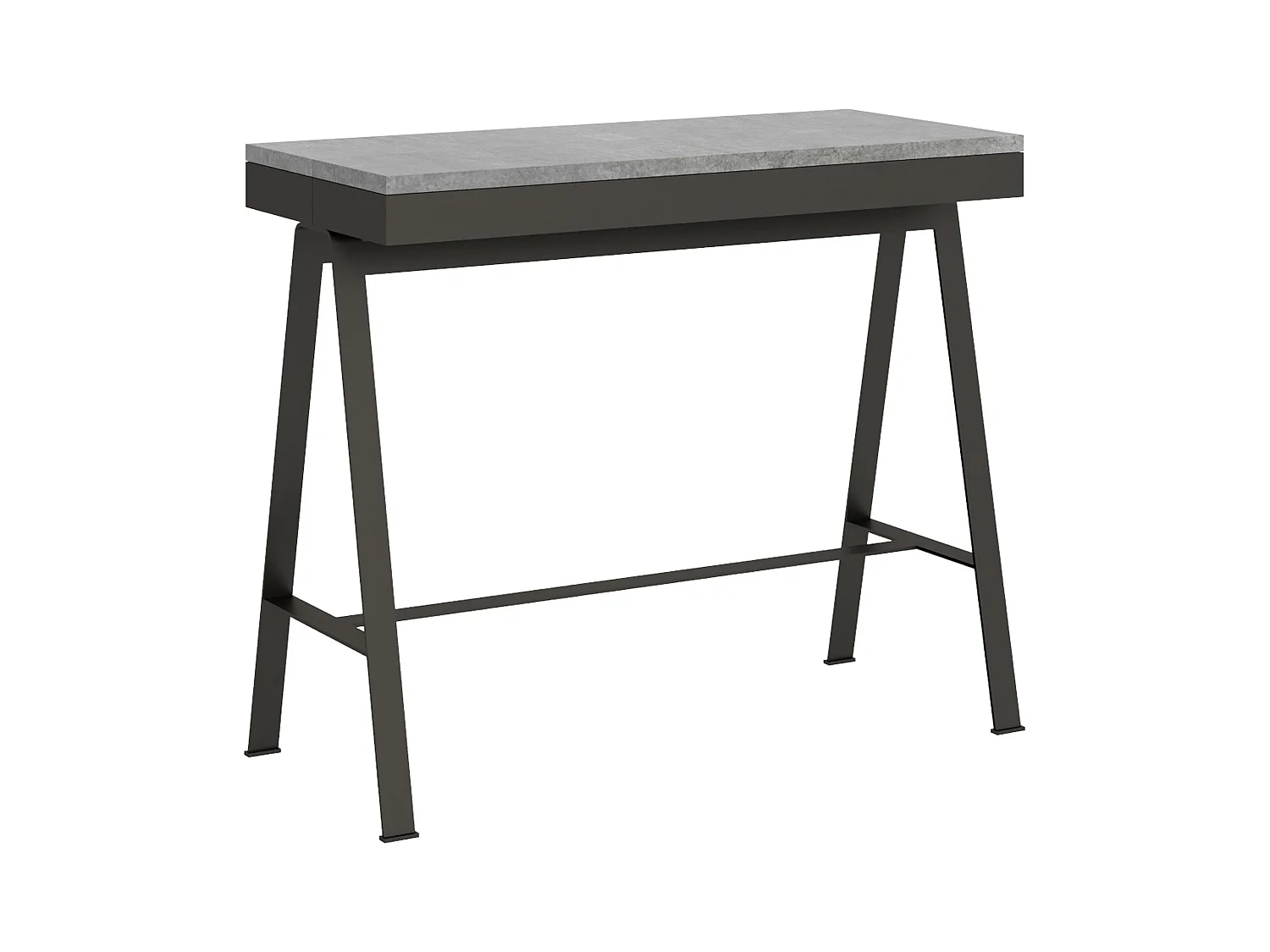 Console extensible 90x40/196 cm Banco Evolution Small Gris Béton cadre Anthracite