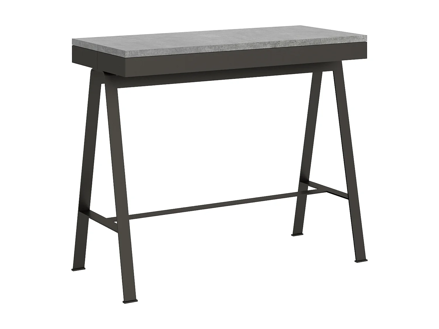 Console extensible 90x40/196 cm Banco Evolution Small Gris Béton cadre Anthracite