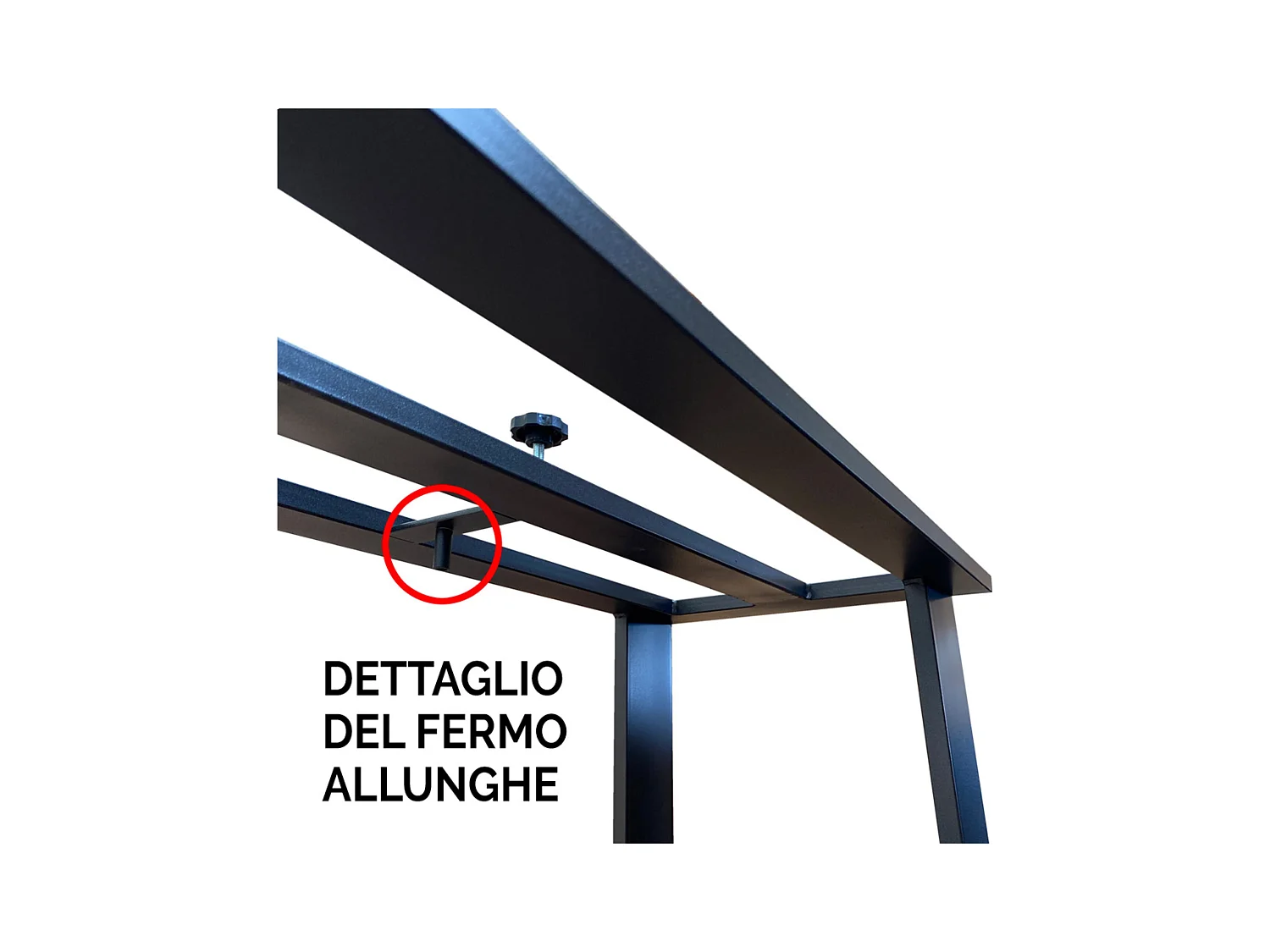 Consola extensible 90x40/288 cm Asia Cemento estructura Antracita