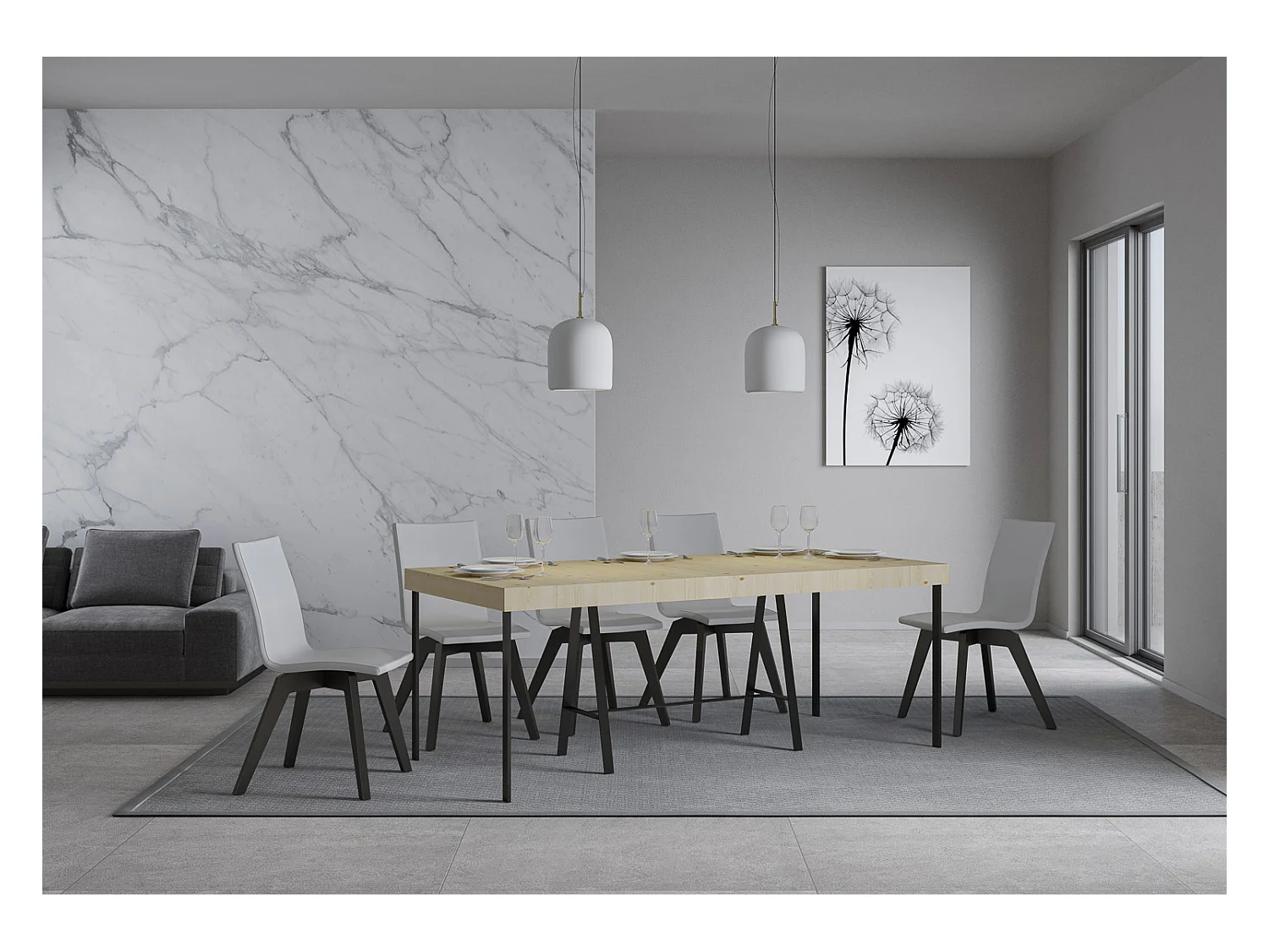 Console Iris Small Premium Sapin Teinté cadre Anthracite