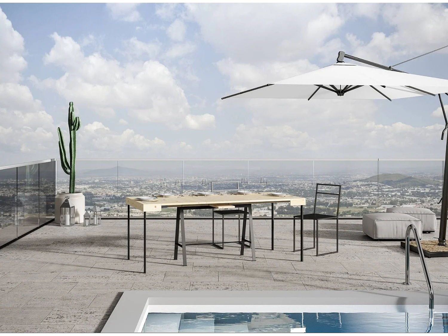 Console Iris Small Premium Sapin Teinté cadre Anthracite