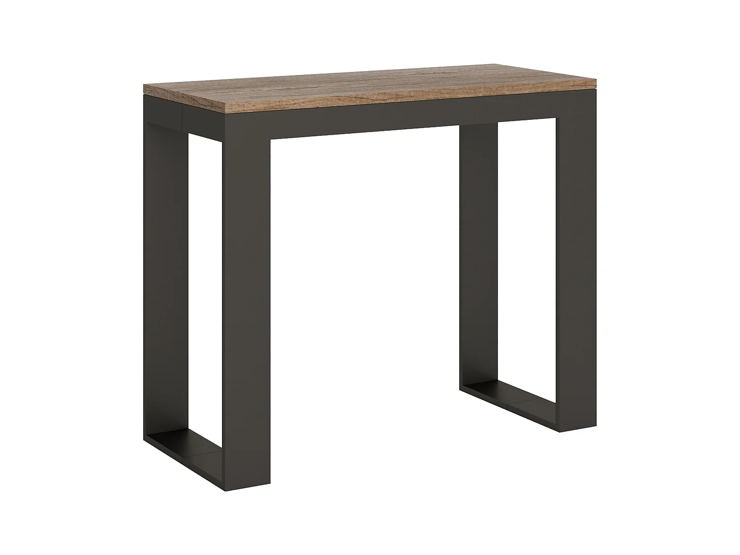 Console extensible 90x40/300 cm Tecno Evolution Chêne Nature cadre Anthracite