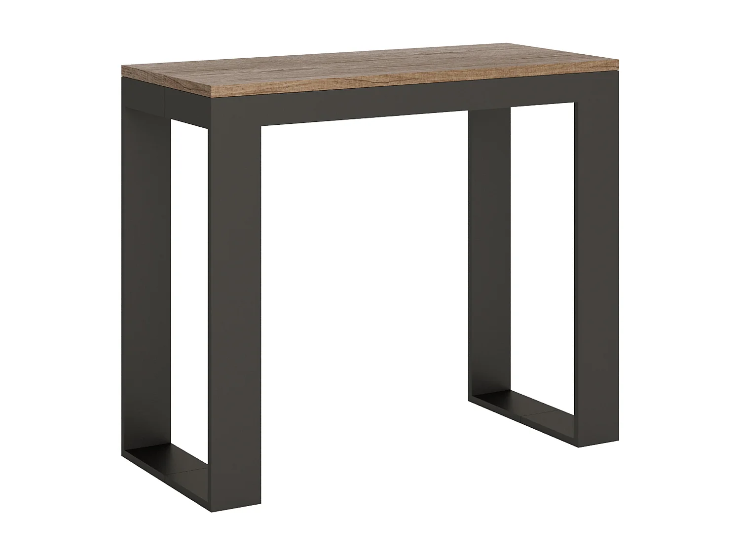 Console extensible 90x40/300 cm Tecno Evolution chêne nature cadre anthracite