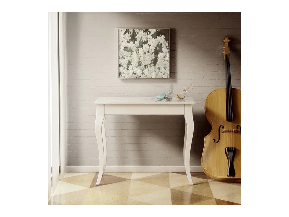 Uitschuifbare sidetable 90x48/308 cm Olanda eiken wit