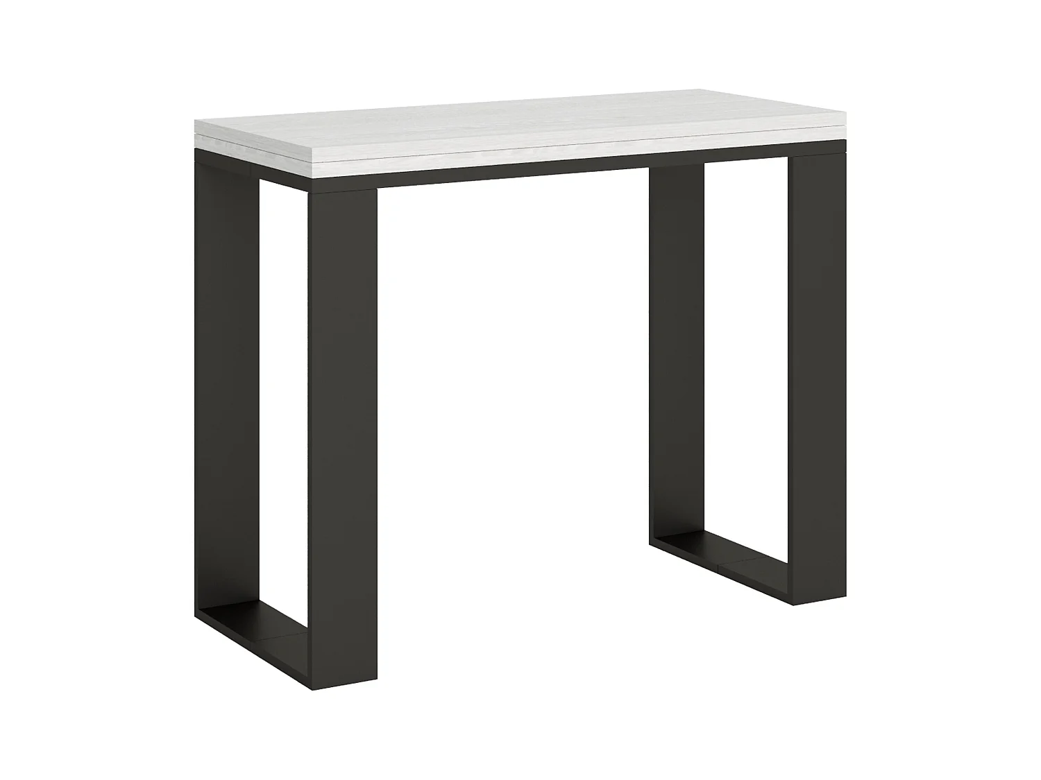 Console extensible 90x40/300 cm Tecno Frêne Blanc cadre Anthracite