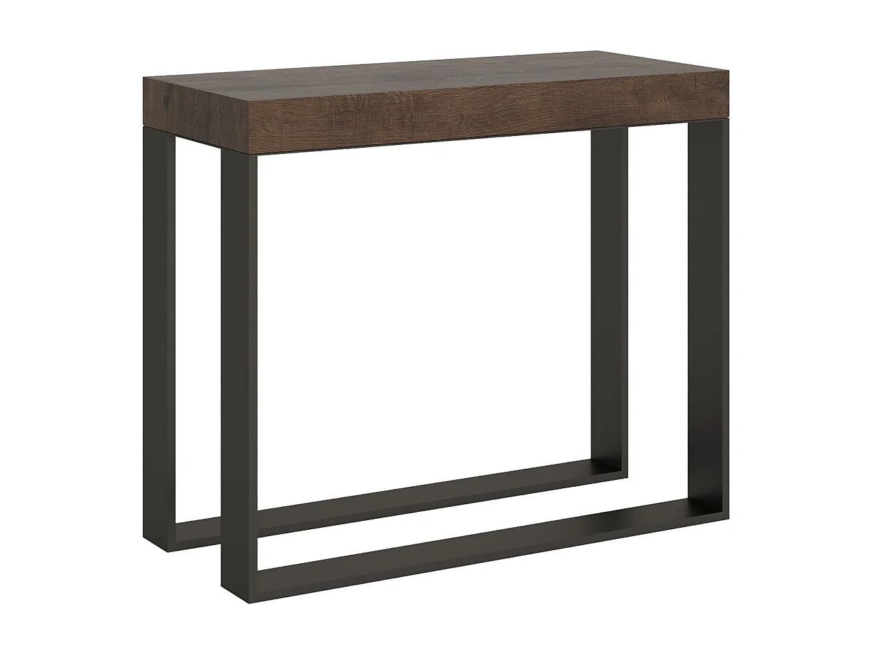 Rozkładana konsola 90x40/300 cm Elettra Premium Orzech Antracyt Struktura