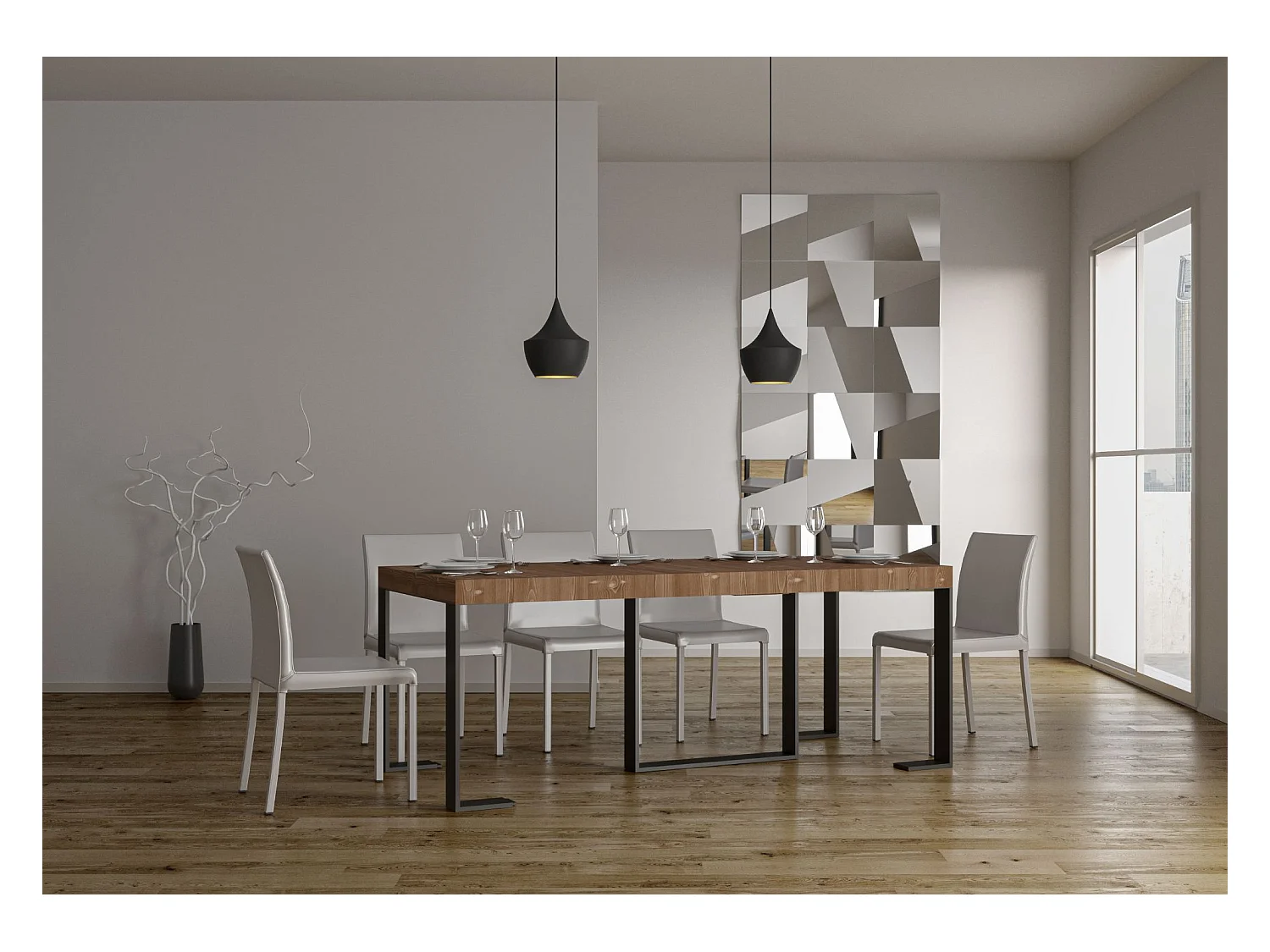 Rozkładana konsola 90x40/290 cm Futura Premium barwiona jodła antracytowa