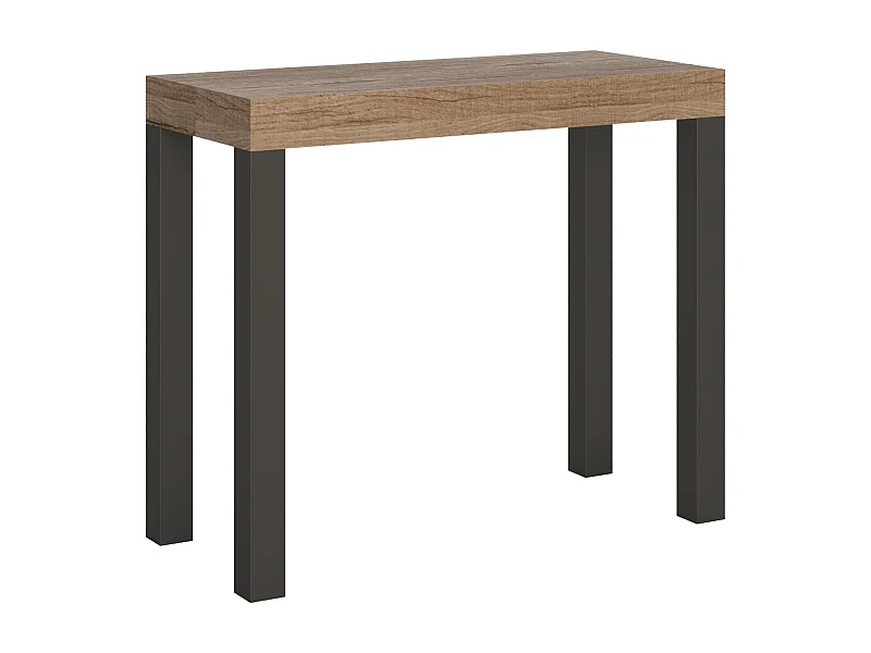 Ausziehbare Konsole 90x40/196 cm Everyday Small Eiche Natur Anthrazitrahmen