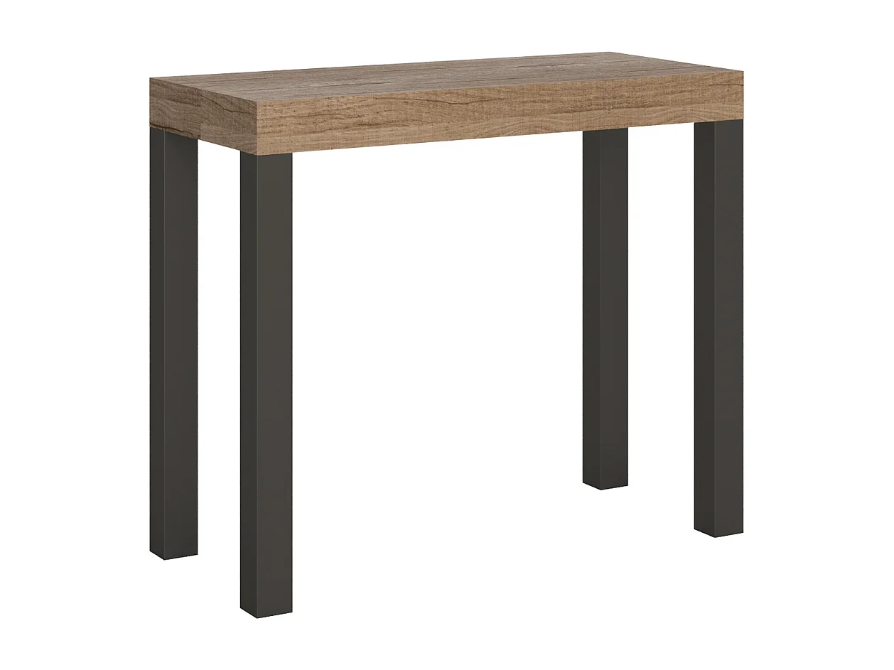 Konsola rozkładana 90x40/196 cm Everyday Small Dąb naturalny rama w kolorze Antracytu