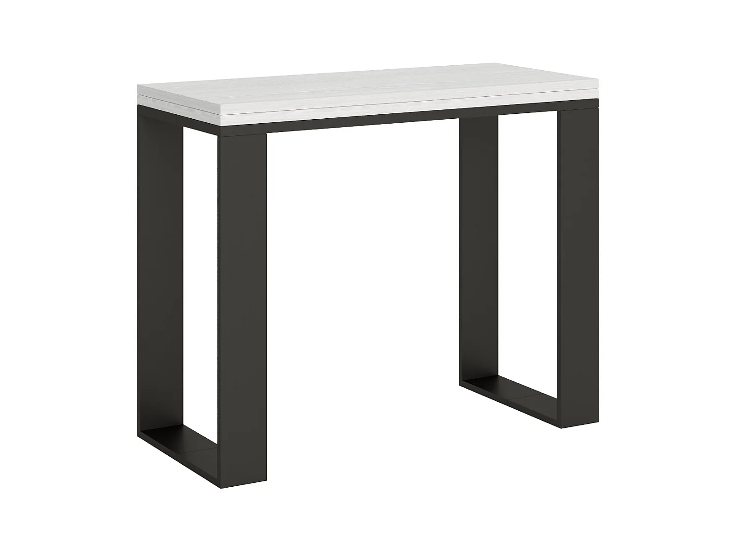 Uitklapbare sidetable 90x45/90 cm Tecno Libra eiken wit met antraciet frame