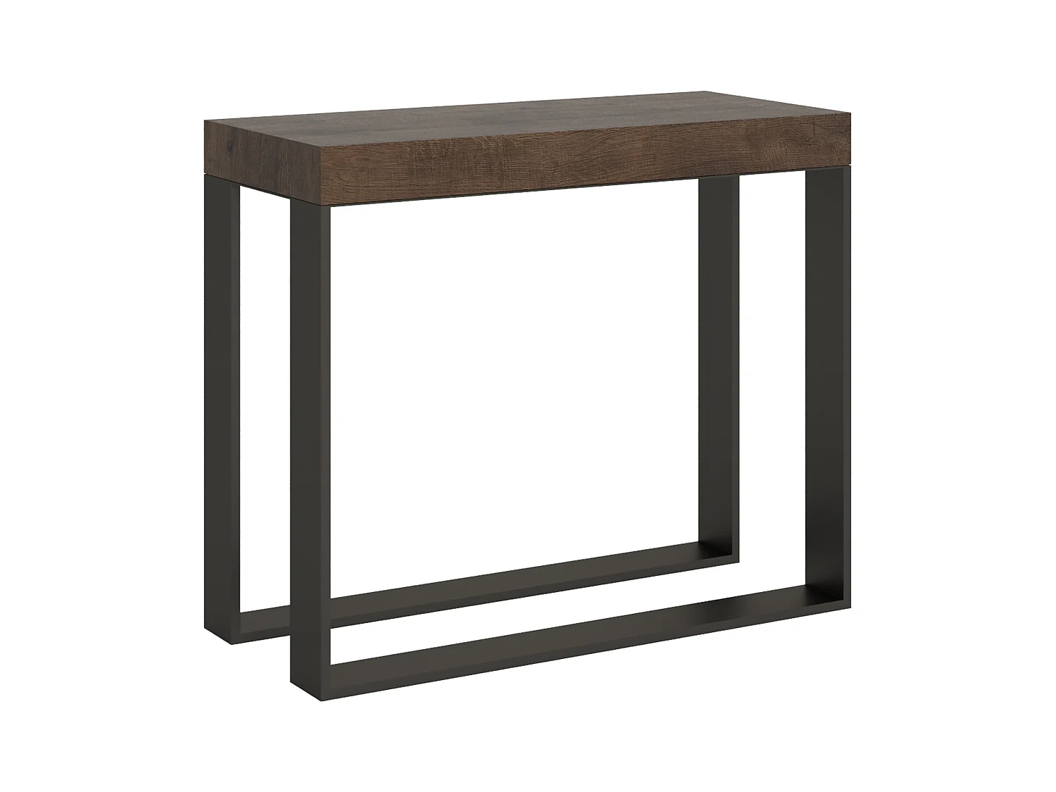 Console extensible 90x40/300 cm Elettra Noyer cadre Anthracite