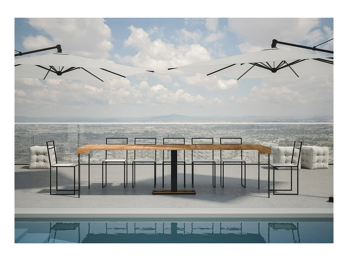 Rozkładana konsola 90x40/290 cm Teint Capital Fir Antracyt Struktura