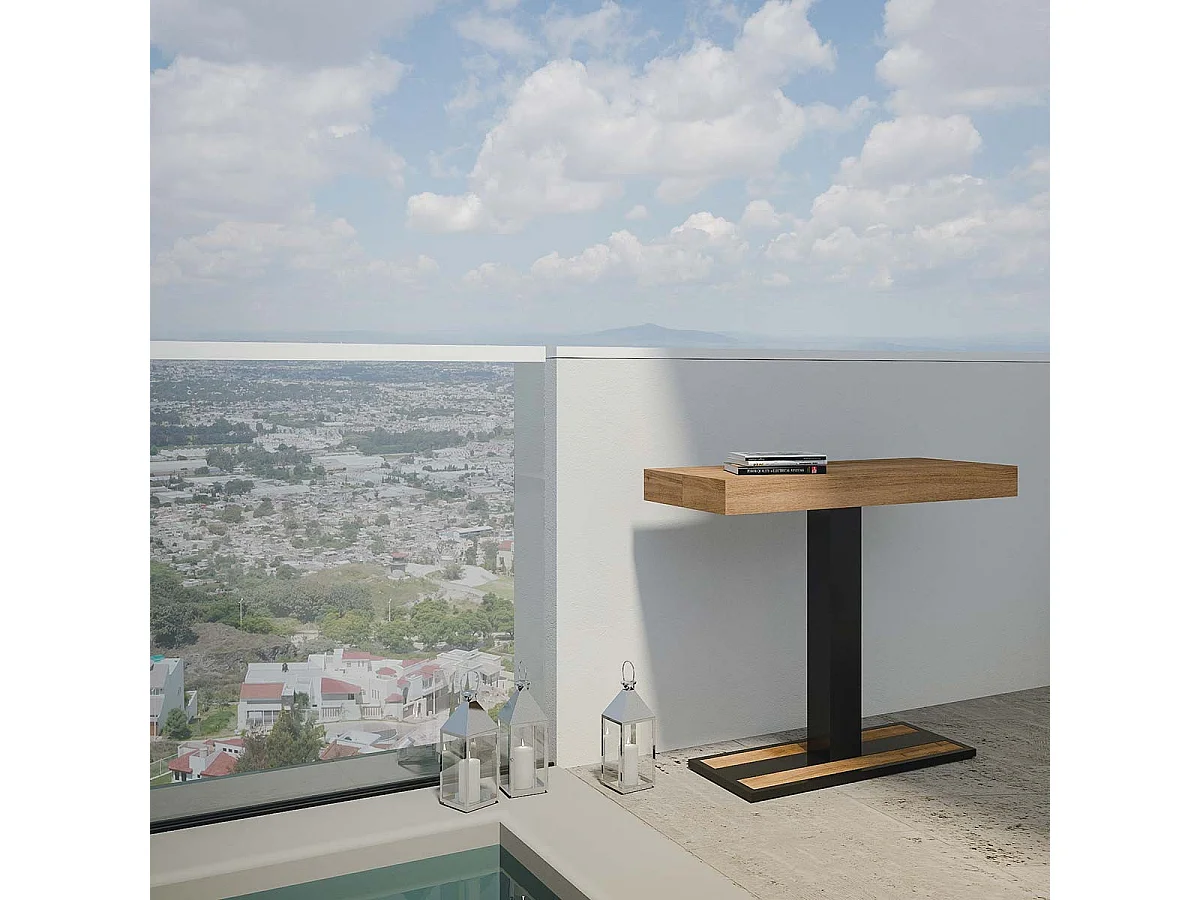 Rozkładana konsola 90x40/290 cm Teint Capital Fir Antracyt Struktura