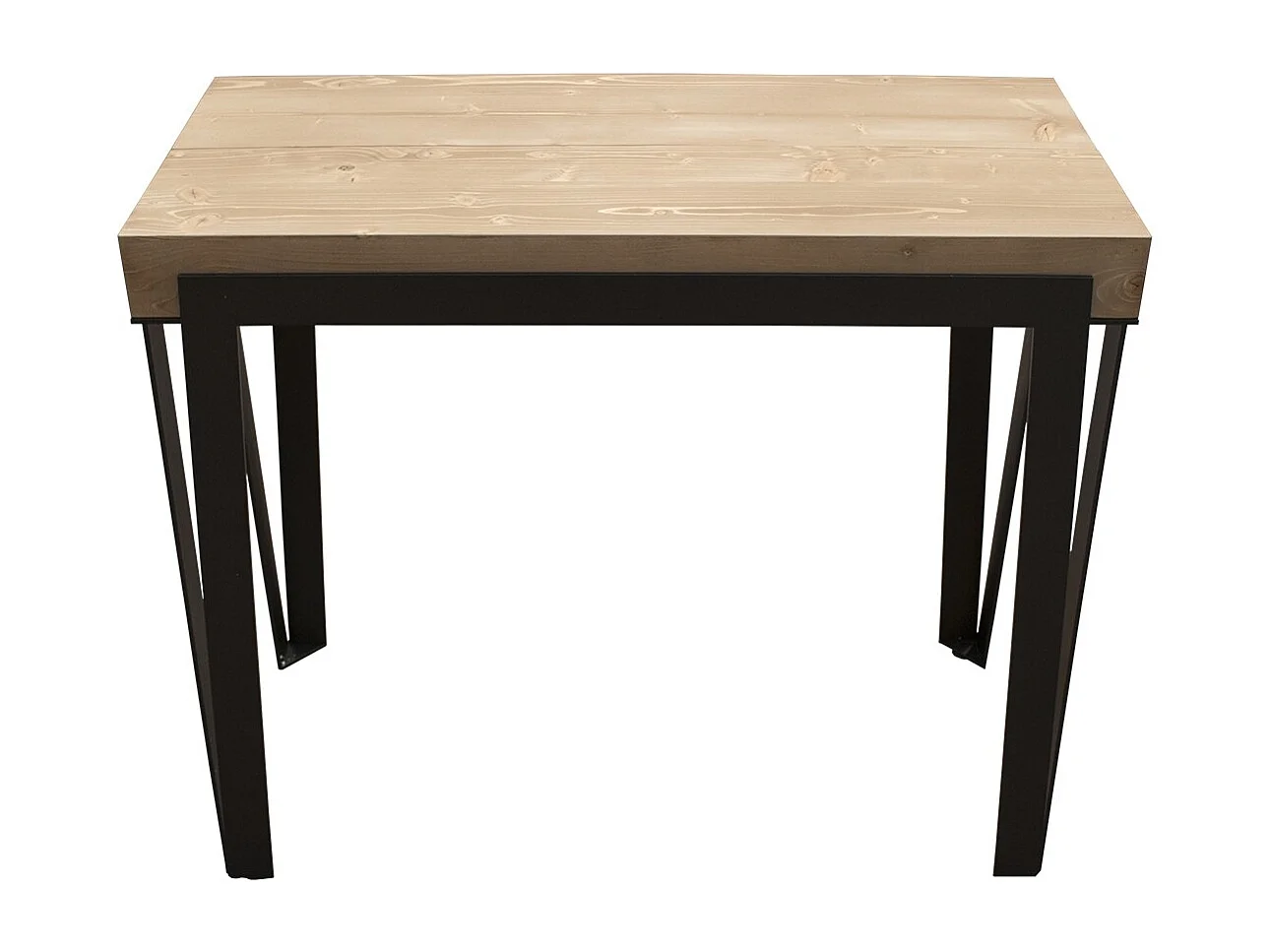 Console Extensible 90x40/290 cm Rio Premium Sapin Teinté cadre Anthracite