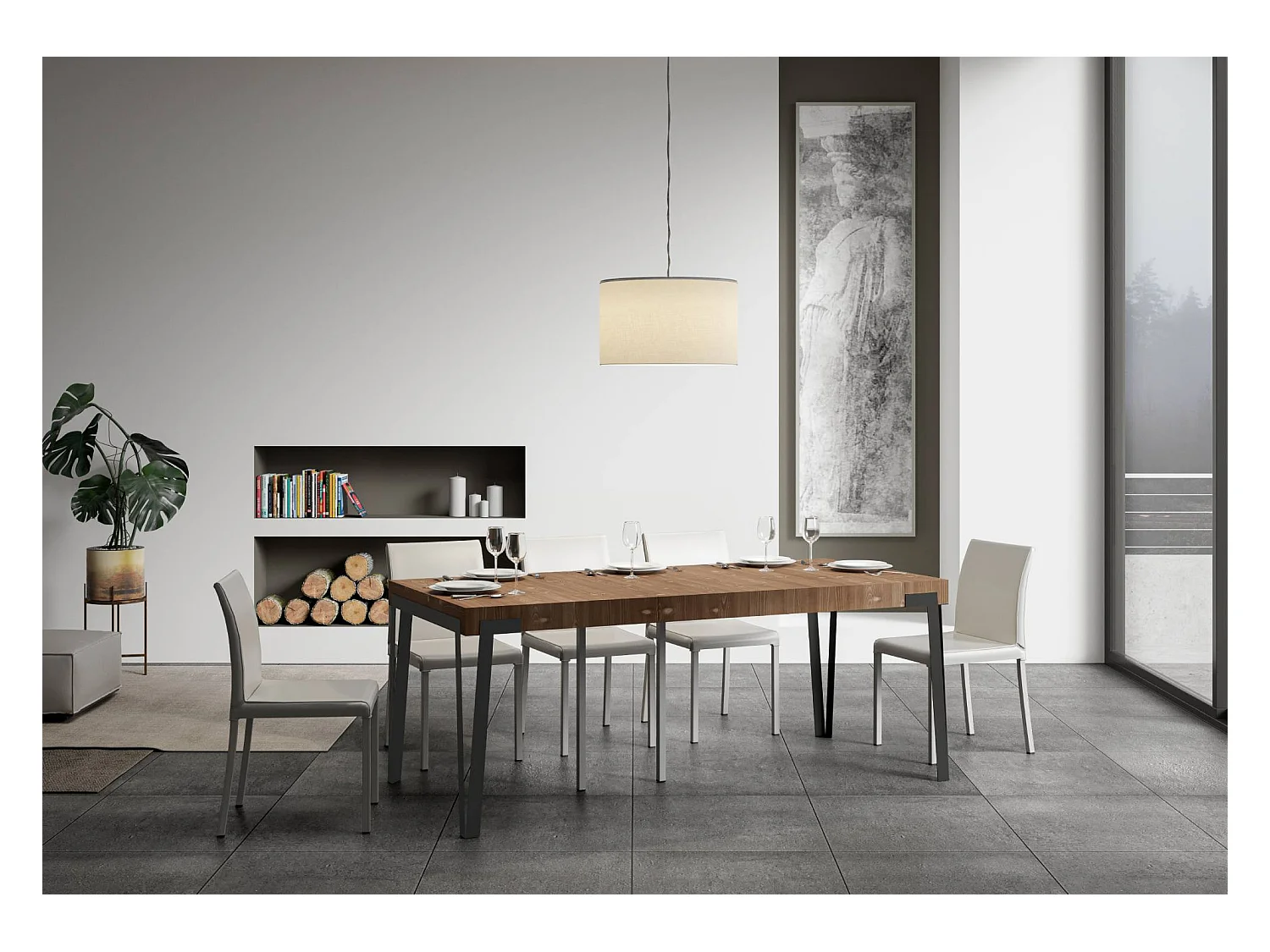 Rozkładana konsola 90x40/290 cm Rio Premium barwiona jodła antracytowa