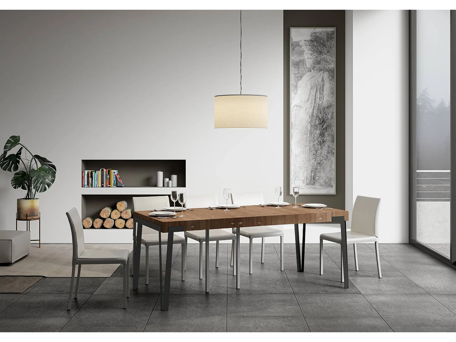 Rozkładana konsola 90x40/290 cm Rio Premium barwiona jodła antracytowa