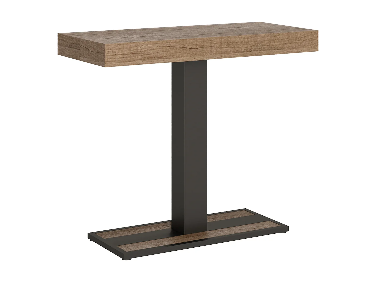 Konsola rozkładana 90x40/196 cm Capital Small Dąb Premium Nature Struktura Antracyt