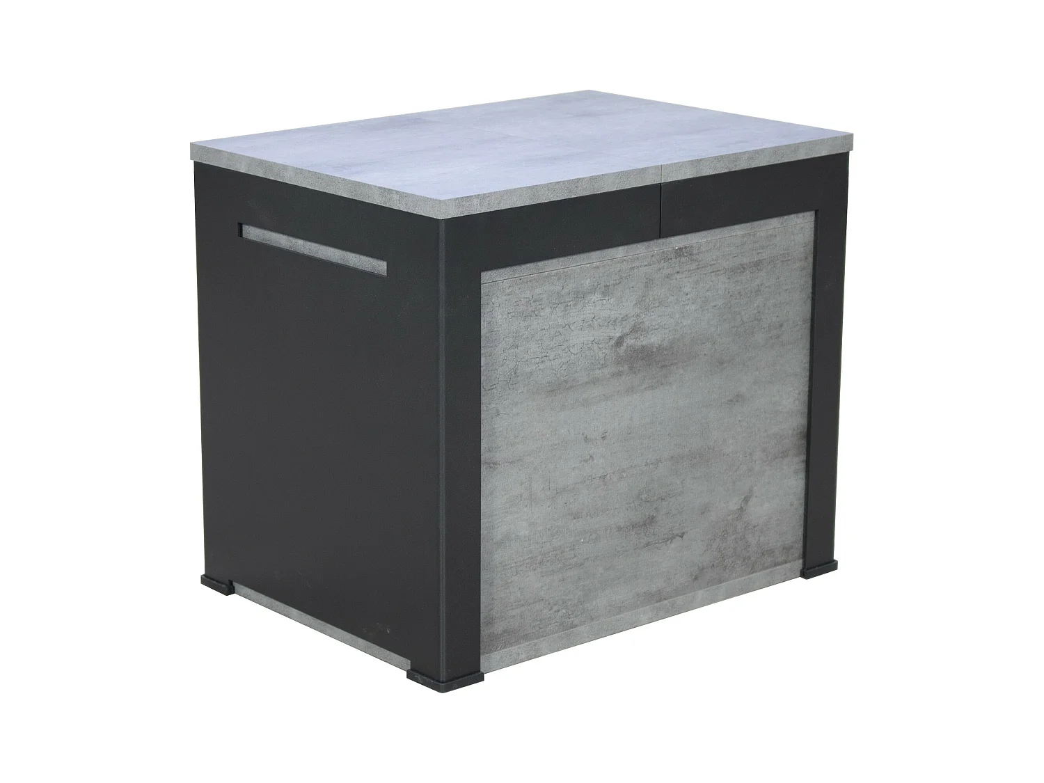 Uitschuifbare zitbank 55x40/305 cm Walk cement met antraciet frame