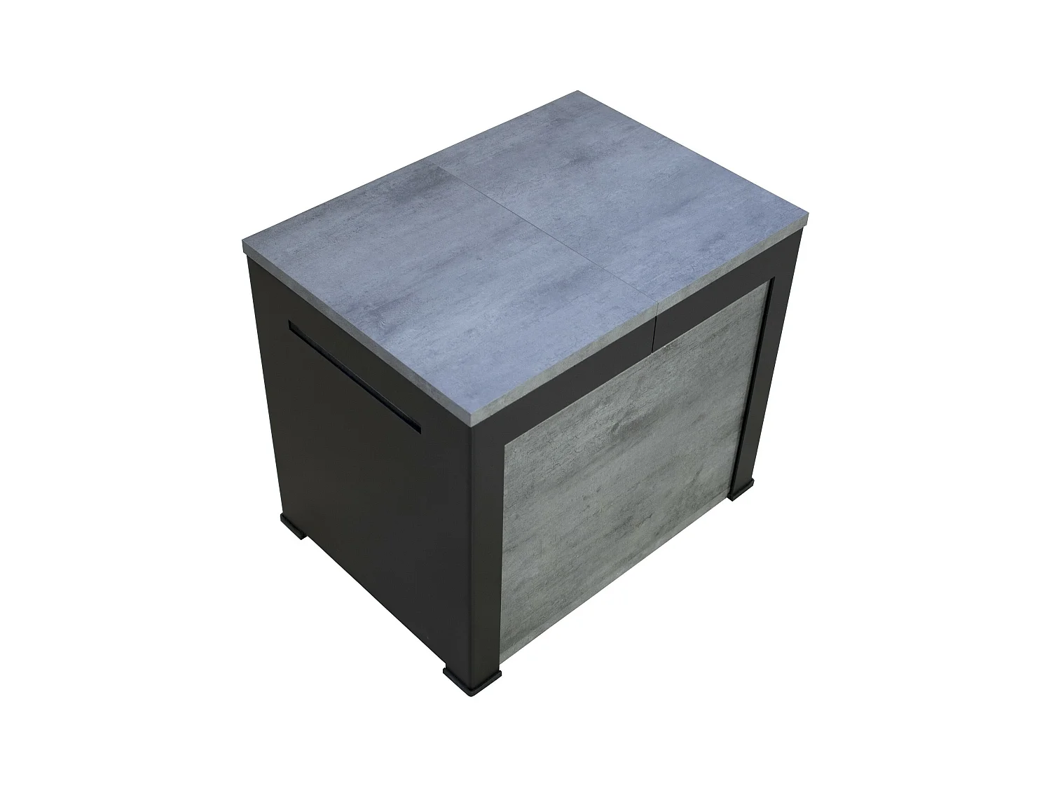 Uitschuifbare zitbank 55x40/305 cm Walk cement met antraciet frame