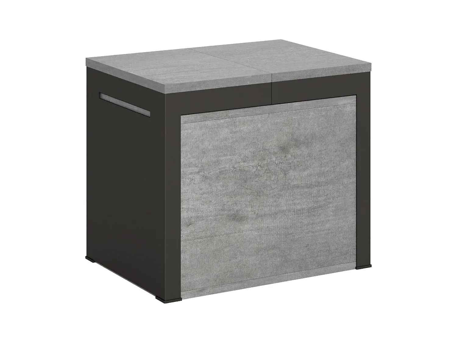 Banc extensible 55x40/305 cm Walk Gris Béton rallonges internes cadre Anthracite