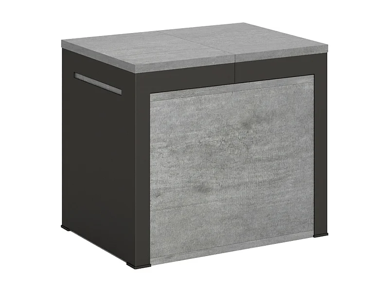 Ausziehbare Sitzbank 55x40/305 cm Walk Zement mit Eisenrahmen aus Anthrazit