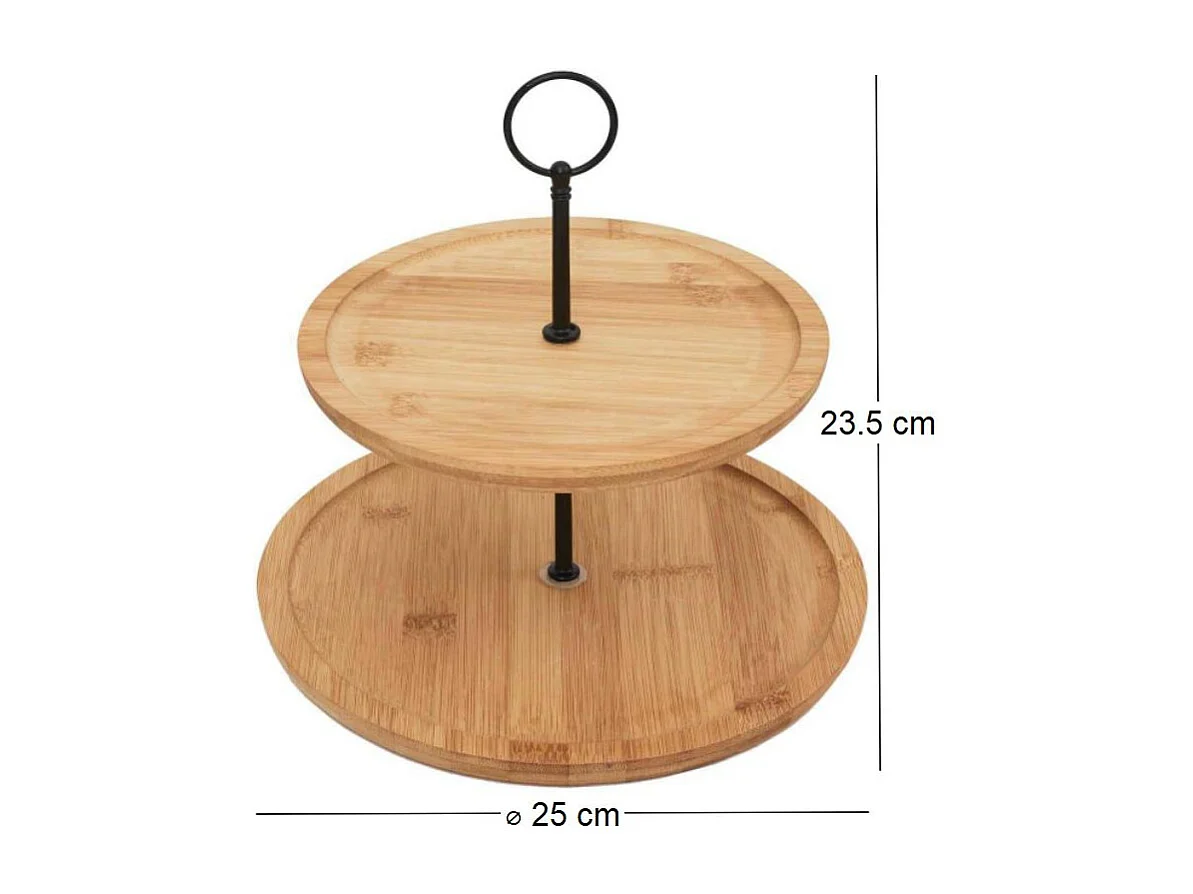 Espositore in bambù a 2 livelli