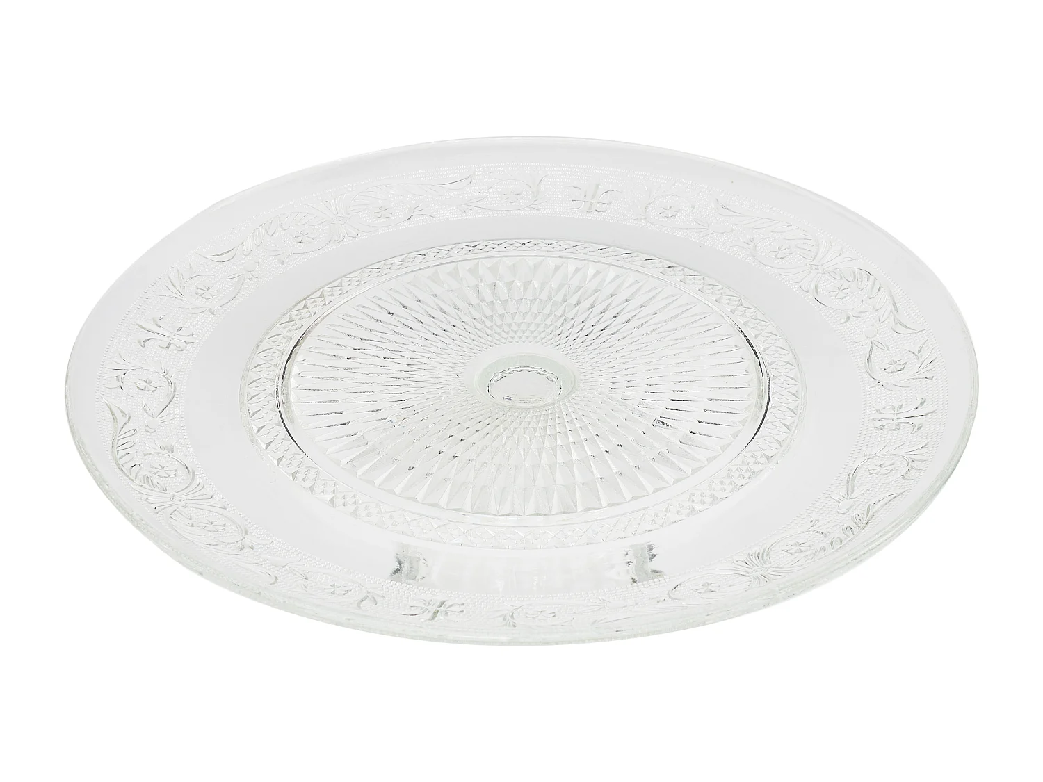 Plat De Presentation En Verre Cisele Transparent