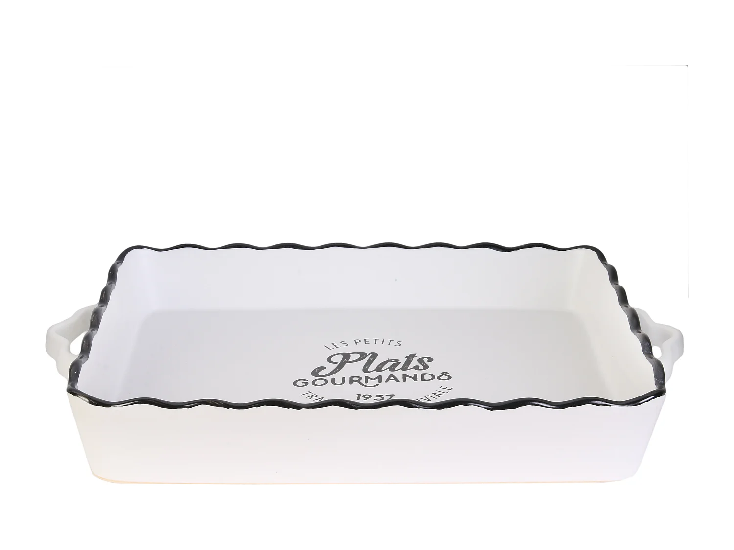 Plat Rectangulaire 40x26.3x6.2cm Blanc, Noir