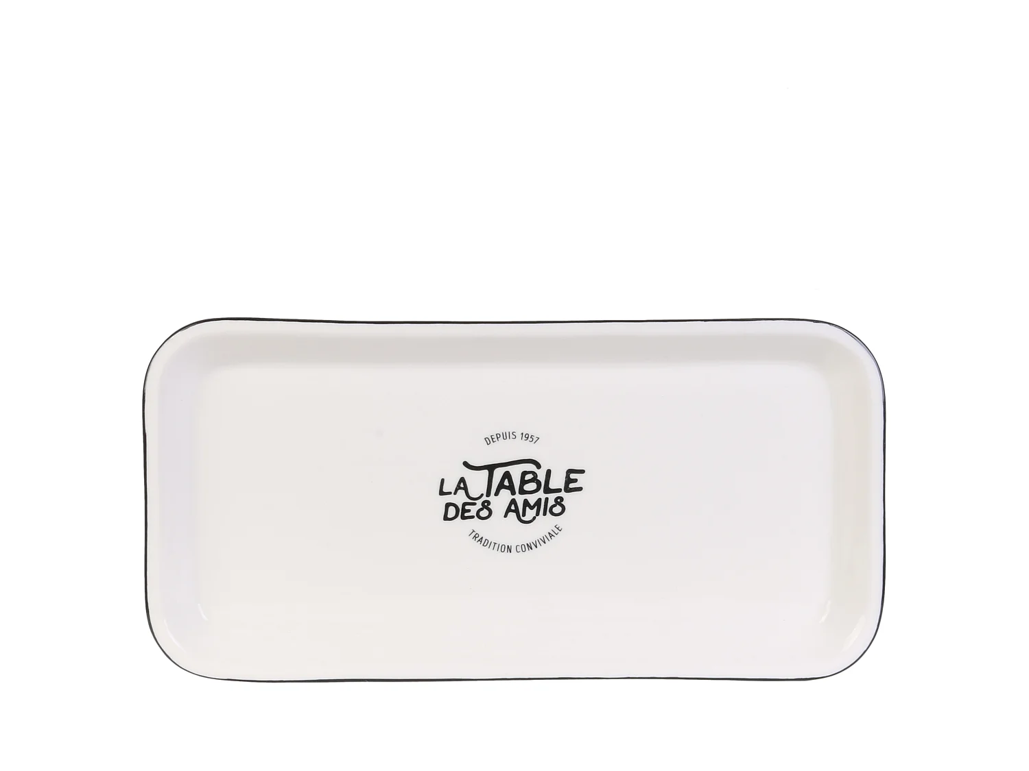 Plat De Service 34x16.5cm Blanc, Noir