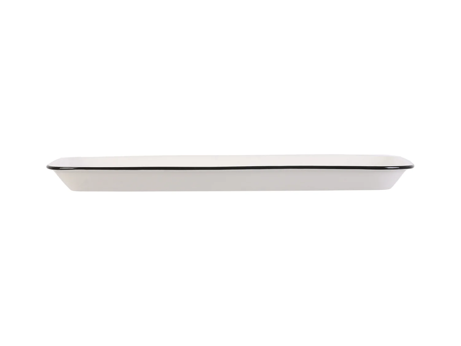 Plat De Service 34x16.5cm Blanc, Noir